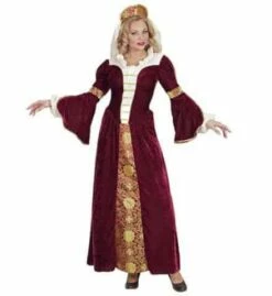 ROBE REINE MÉDIÉVALE (Robe, Jupon, Coiffe Et Voile) Tailles Adultes - Démo Vidéo