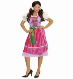 COSTUME FEMME BAVAROISE (Robe Avec Tablier Rose) Tailles Adultes - Démo Vidéo