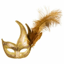 LOUP VENISE DORURES (Masque Avec Plumes)