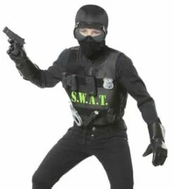 SET DÉGUISEMENT S.W.A.T (Gilet Avec 7 Accessoires) Unité Police D'élite SWAT