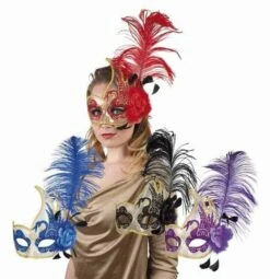 KIT DE LOUPS VÉNITIENS (Fleur Avec Plume - 4 Coloris)