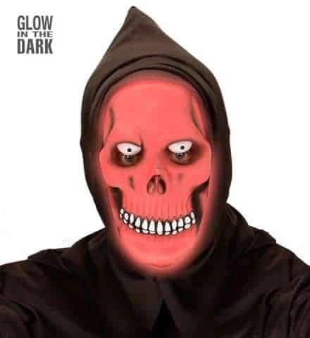 MASQUE SQUELETTE ROUGE (Masque En Latex + Capuche) Phosphorescent - Démo Vidéo 3 MASQUE SQUELETTE ROUGE (Masque En Latex + Capuche) Phosphorescent - Démo Vidéo