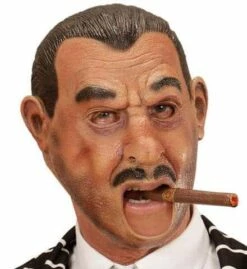 MASQUE DE GANGSTER (Ouverture Pour La Bouche) Masque En Latex