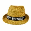 CHAPEAU HAPPY BIRTHDAY (Borsalino Paillettes Dorées) -FêteMagique Soldes 00941 1