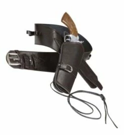 SACOCHE HOLSTER WESTERN (Ceinture En Simili Cuir) Couleur Marron - Démo Vidéo