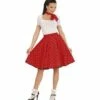 JUPE A POIS ANNÉES TWIST (Jupe Rouge Avec Foulard) Taille Adulte - Démo Vidéo -FêteMagique Soldes 01077 nc 01077 a