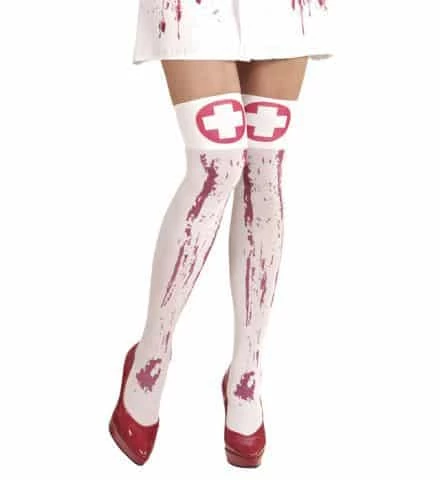 BAS D'INFIRMIÈRE HORREUR (Bas Ensanglantés 70 DEN) 3 BAS D'INFIRMIÈRE HORREUR (Bas Ensanglantés 70 DEN)