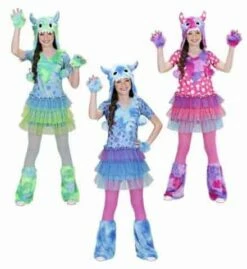 PACK DE MONSTRES FILLES (6 Costumes 3/4 Et 4/5 Ans) Assortiment 3 Coloris