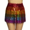 MINI JUPE DISCO ARC EN CIEL (Taille M - Sequins Et Stretch) -FêteMagique Soldes 01720