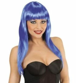 PERRUQUE VOGUE BLEUE (Perruque Néon En Sachet)