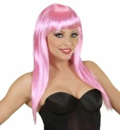 PERRUQUE ROSE PALE NÉON (Perruque Vogue En Sachet)
