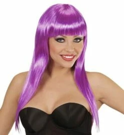 PERRUQUE VOGUE VIOLETTE (Perruque Néon En Sachet)