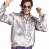 CHEMISE DISCO HOMME (Chemise Argentée) -FêteMagique Soldes 02166