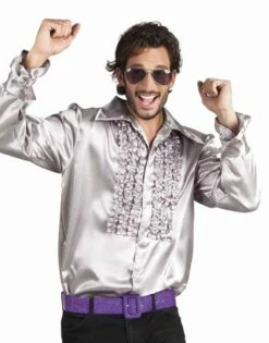 CHEMISE DISCO HOMME (Chemise Argentée)