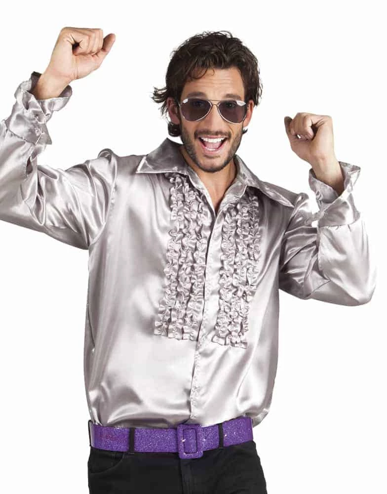 CHEMISE DISCO HOMME (Chemise Argentée) 3 CHEMISE DISCO HOMME (Chemise Argentée)