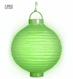 LAMPION VERT LUMINEUX (Taille 30 Cm - 2 Leds)