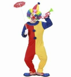COSTUME JEUNE CLOWN (Combinaison Avec Chapeau) Tailles Enfants De 5 à 13 Ans