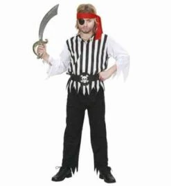 COSTUME JEUNE PIRATE (Tenue, Ceinture, Bandeau) Tailles Enfants De 5 à 13 Ans