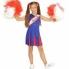 TENUE PETITE POMPOM GIRL (Robe Enfant Bleue Et Rouge) Tailles Enfants - Démo Vidéo -FêteMagique Soldes 0307 nc 0307 a