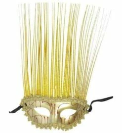 LOUP VÉNITIEN DORÉ (Lamelles Holographiques) Masque Carnaval