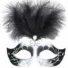 LOUP VENISE NOIR/BLANC (Brillant, Pierres, Plumes) -FêteMagique Soldes 03653 nc 03653 a