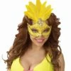 LOUP BRÉSILIEN JAUNE FLUO (Masque Et Plumes Néon) -FêteMagique Soldes 03866 b