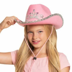 CHAPEAU COW GIRL ROSE (Modèle Fille)