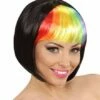 PERRUQUE CLUBBING (Bicolore Noir/arc En Ciel) Perruque En Boite -FêteMagique Soldes 04402 nc 04402 a