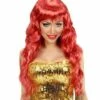PERRUQUE ROUGE DE SIRÈNE (Perruque Brillante En Boite) -FêteMagique Soldes 04406 nc 04406 a