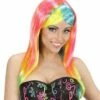 PERRUQUE FASHION NÉON (Multicolore Et Fluo) Perruque En Boite