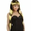 PERRUQUE FASHION RAYÉE (Bicolore Noire Et Jaune) Perruque En Boite -FêteMagique Soldes 04427 nc 04427 a