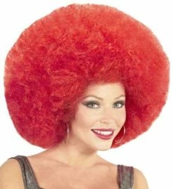 PERRUQUE AFRO ROUGE (Perruque Afro Extra Volume) Top Qualité - En Sachet