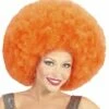 PERRUQUE AFRO ORANGE (Perruque Afro Extra Volume) Top Qualité - En Sachet -FêteMagique Soldes 04677 nc 04677 a