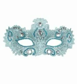 LOUP DENTELLE TURQUOISE (Loup Noble Avec Strass)