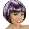 PERRUQUE FASHION STRIÉE (Bicolore Noire Et Violette) Perruque En Sachet -FêteMagique Soldes 04955 nc 04955 a