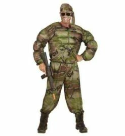 SOLDAT SUPER MUSCLÉ (Costume Musclé + Bandeau) Tailles Adultes - Démo Vidéo