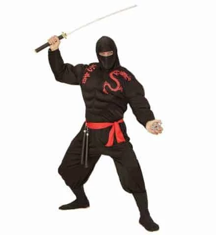 SUPER NINJA MUSCLÉ (Costume Complet + Muscles) Tailles Adultes - Démo Vidéo 3 SUPER NINJA MUSCLÉ (Costume Complet + Muscles) Tailles Adultes - Démo Vidéo
