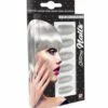 SET FAUX ONGLES ARGENTÉS (Auto Adhésifs Iridescents) 12 Faux Ongles à Paillettes