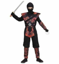 DRAGON NINJA EN FLAMMES (Costume, Armure, Masque) Tailles Enfants - Démo Vidéo