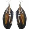 BOUCLES D'OREILLES INDIEN (Plumes Et Perles) -FêteMagique Soldes 05933 nc 05933 a