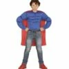 SUPER HÉROS MUSCLÉ (Chemise Muscles + Cape) Tailles Enfants - Démo Vidéo -FêteMagique Soldes 062B nc 062B a