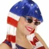 PERRUQUE MISS AMÉRIQUE (Perruque Drapeau Des USA) En Boite -FêteMagique Soldes 06747 nc 06747 a