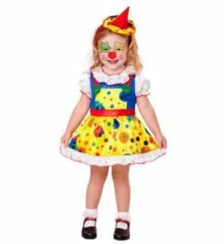COSTUME PETIT FILLE CLOWN (Robe Avec Mini Chapeau) Tailles Enfants De 2 à 5 Ans