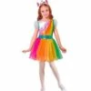 ROBE DE PETITE LICORNE (Robe Colorée Et Coiffe) Tailles Enfants De 4 à 13 Ans -FêteMagique Soldes 0756 nc 0756 a