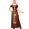 COSTUME REINE VIKING (Robe Longue Avec Coiffe) Tailles Adultes -FêteMagique Soldes 0768 nc 0768 a