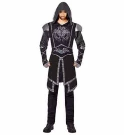 TENUE ASSASSIN SOMBRE (Casaque Avec Capuche) Tailles Adultes