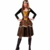 ROBE COURTE STEAMPUNK (Robe, Ceinture, Chapeau) Tailles Adultes