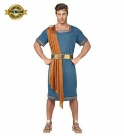 TENUE EMPEREUR ROMAIN (Tunique, Ceinture, Couronne) Tailles Adultes - Démo Vidéo