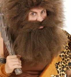 BARBE BRUNE DE PRIMITIF (Barbe, Moustache, Favoris) Version De Luxe En Sachet