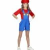SUPER PLOMBIER FILLE (Costume Avec Chapeau) Tailles Enfants - Démo Vidéo -FêteMagique Soldes 0869 nc 0869 a